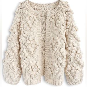 ChicWish KNIT YOUR LOVE CARDIGAN IN IVORY